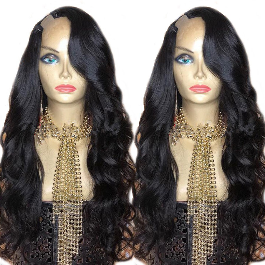 U Part Wigs Remy Peruvian Body Wavy Upart Wig Side Part Unprocessed Virgin Hair U Part Human Hair Wigs For Black Women-image
