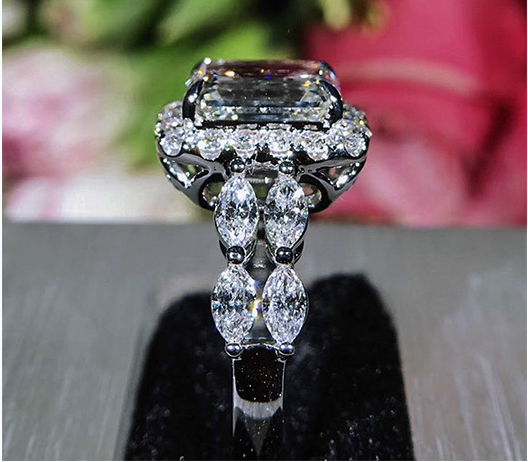 Infinity Jewelry Sterling Sier Princess Cut White Topaz CZ Dia Promise Rings Eternity Women Wedding Band Ring for Lovers