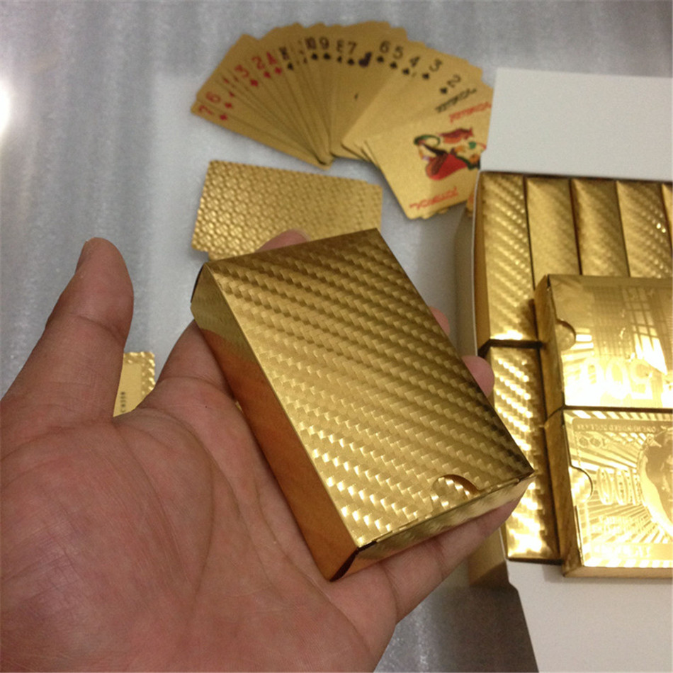 card Foil Playing Cards Waterproof Gold Plated Euro Poker Table Games For Gift Collection Free Shipping