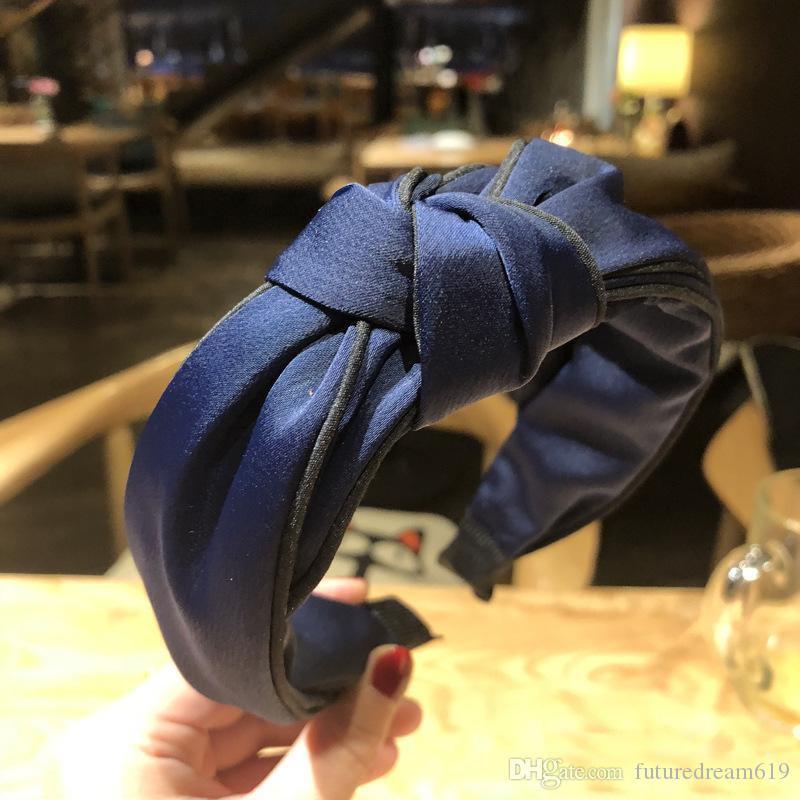Solid Headband For Lady Women Twisted Knot Hair band Wide Cross Hair Hoop Vintage Hair Accessories Headwear
