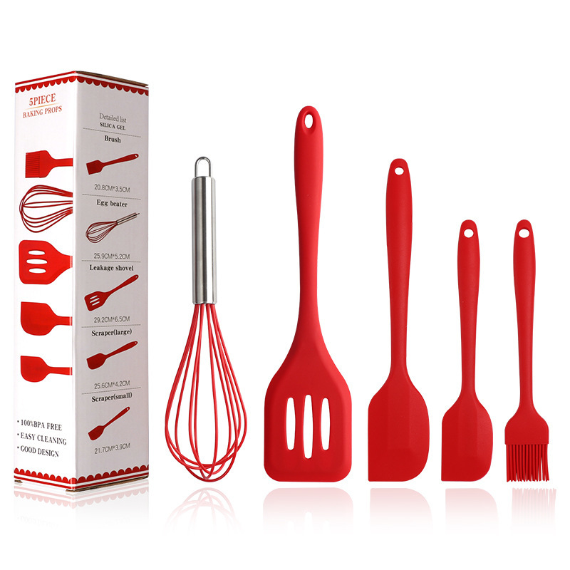 Food Grade Silicone Scraper 5 Piece Set Shovel Shovel Egg Beater Tool Red Supplies Kitchenware Kitchen Utensils Sets with Box T200420
Food Grade Silicone Scraper 5 Piece Set Shovel Shovel Egg Beater Tool Red Supplies Kitchenware Kitchen Utensils Sets with Box T200420