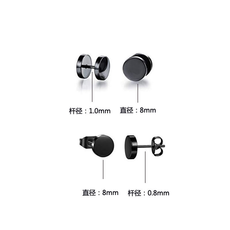 8 pairs/set Hip Hop Stud Ear Clip Earrings New Style Stainless Steel Earrings Jewelry Wholesale