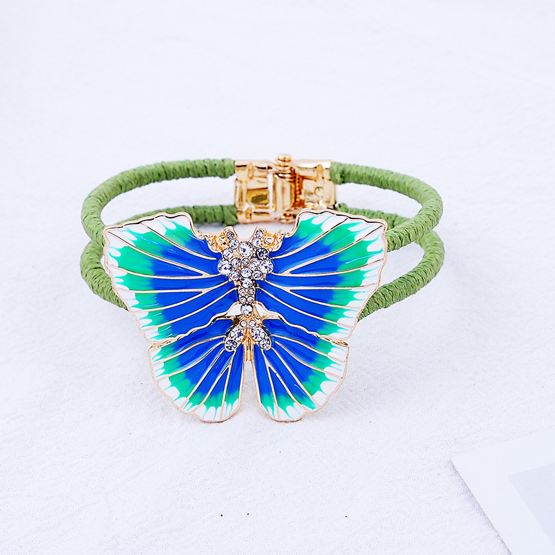 ZWPON Personalized Rainbow Enamel Inlay Rhinestone Butterfly Bangle Double-deck Cotton String Woven Bangle for Woman Jewelry
ZWPON Personalized Rainbow Enamel Inlay Rhinestone Butterfly Bangle Double-deck Cotton String Woven Bangle for Woman Jewelry