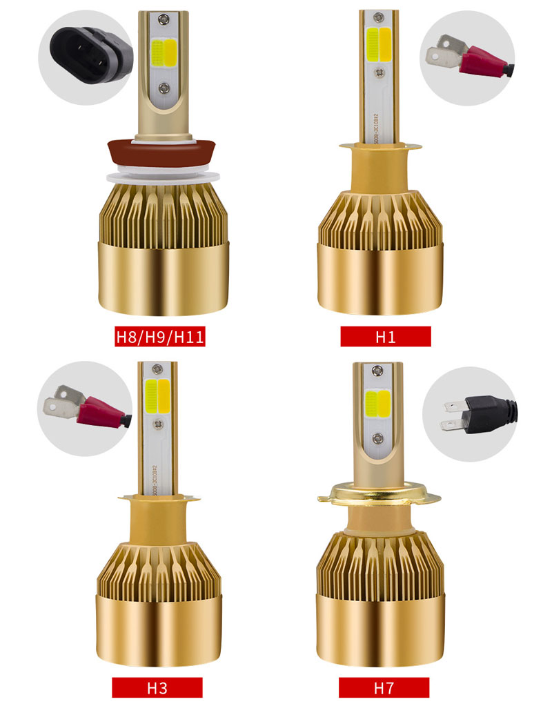H4 H7 Led Bulb Headlight 12V H8 H1 H3 H11 9005/HB3 9006/HB4 H27/880/881 9012 3000K 6000K 96W 9600LM Fog Light