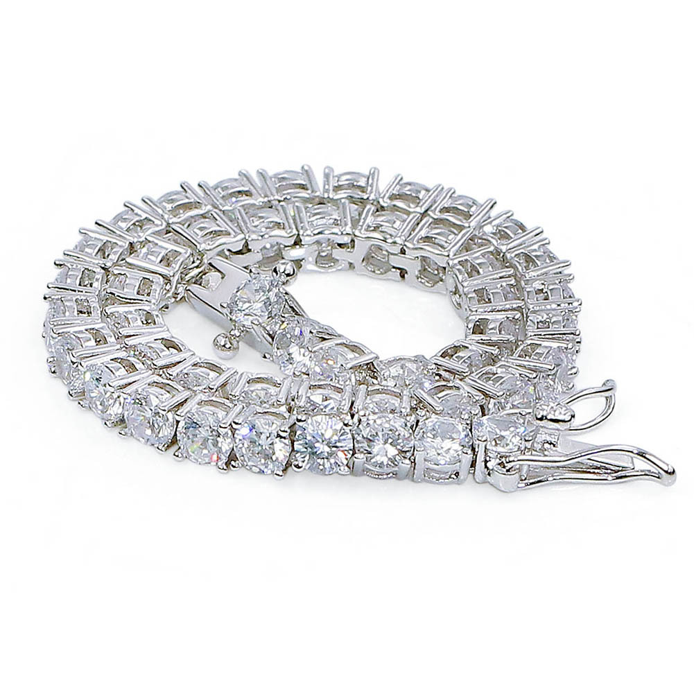 3/4/5mm Hip Hop Tennis Bracelets White Zircon Bling Shining 24k Gold Plated Bangle Jewelry