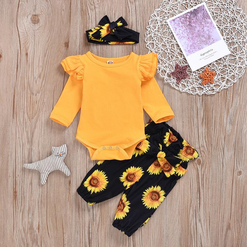 3pcs Newborn clothes Sets Infant Baby Girl Solid Color Romper Tops+Sunflower Floral Pants+ Headband Outfits roupa infantil 2020, Yellow
3pcs Newborn clothes Sets Infant Baby Girl Solid Color Romper Tops+Sunflower Floral Pants+ Headband Outfits roupa infantil 2020, Yellow