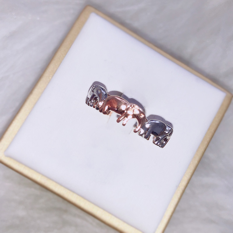 Ring Electroplated Two Color Elephant Women's Ring