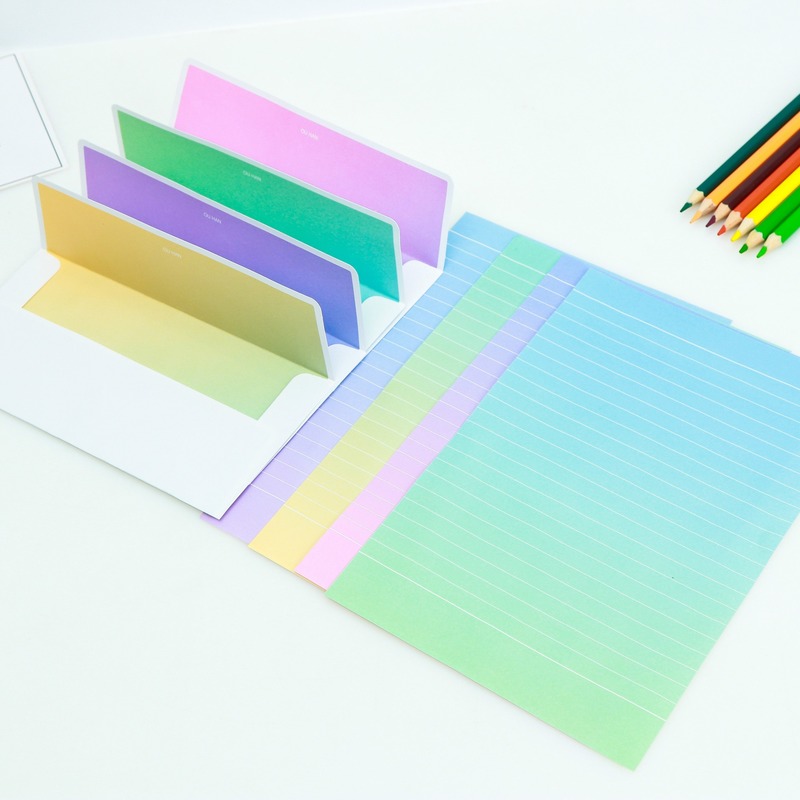 Cute Gradient Color Envelope Writing Paper Set 4pcs Letter Paper 2pcs Envelope Korean Creative Hipster Office School Stationery
Cute Gradient Color Envelope Writing Paper Set 4pcs Letter Paper 2pcs Envelope Korean Creative Hipster Office School Stationery