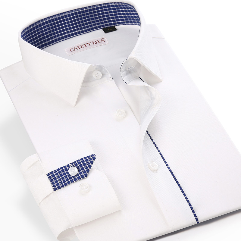 Smart Casual Long Sleeve Standard-fit Dress Shirt Pocket-less Design Patchwork Checkered Cotton Blouse Shirts, White
Smart Casual Long Sleeve Standard-fit Dress Shirt Pocket-less Design Patchwork Checkered Cotton Blouse Shirts, White