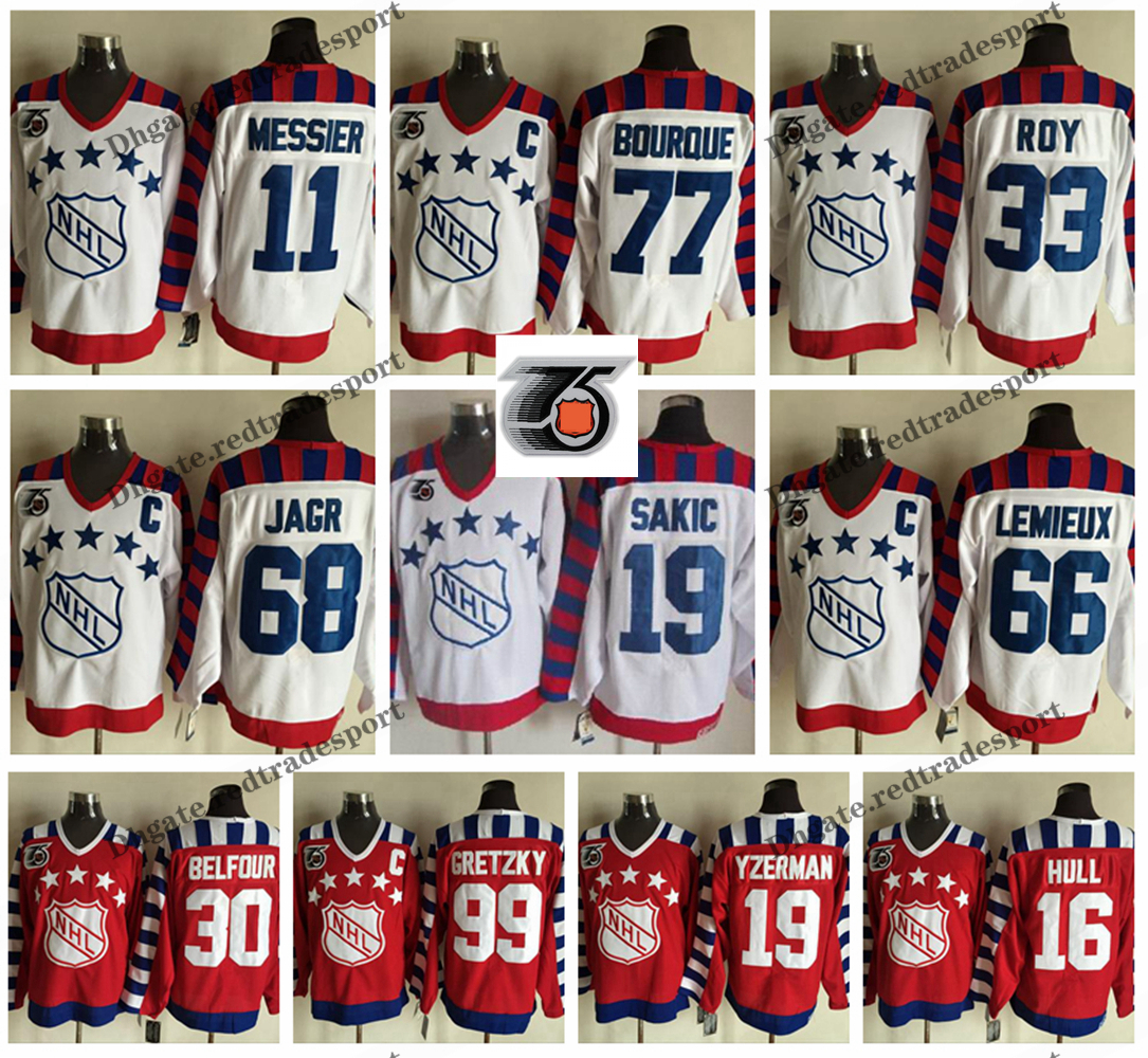 1992 All Star Campbell Orange 16 Bobby Hull 19 Steve Yzerman 30 Ed Belfour 99 Wayne Gretzky Hockey Jerseys 75th Patch, White 11
1992 All Star Campbell Orange 16 Bobby Hull 19 Steve Yzerman 30 Ed Belfour 99 Wayne Gretzky Hockey Jerseys 75th Patch, White 11