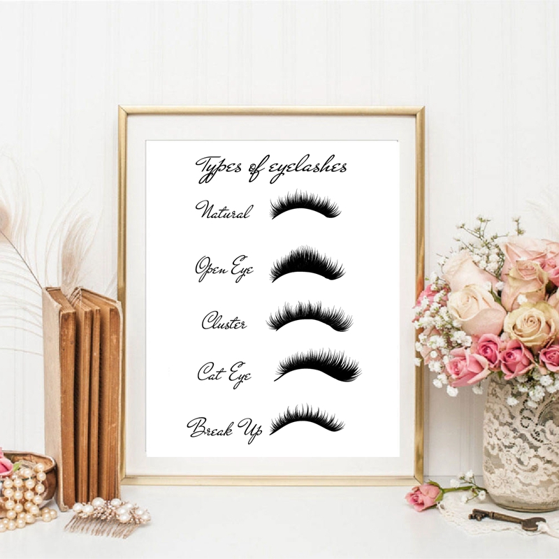 Eyelash Types Prints Woman's Lashes Expansion Poster Modern Fashion Makeup Wall Art Canvas Painting Picture Girls Room Decor
Eyelash Types Prints Woman's Lashes Expansion Poster Modern Fashion Makeup Wall Art Canvas Painting Picture Girls Room Decor