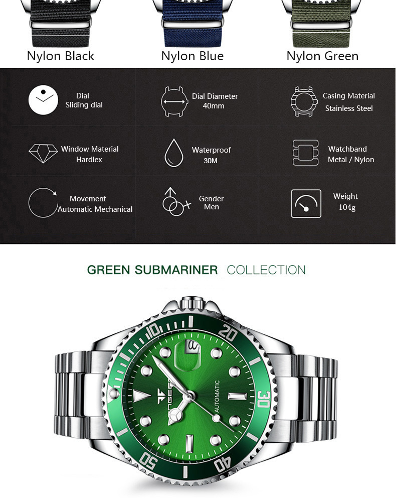 Mechanical Watches Men Water Resistant Automatic Watch Male Clock With Date Calendar Relojes Automaticos Para Hombre Fngeen Y19061905