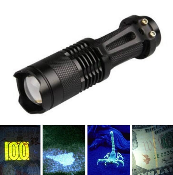 3W CREE UV LED Flashlight Purple Light 395-410nm aluminium Ultraviolet Flash Torch Lamp Portable Lantern Linternas Money Stain Detector
3W CREE UV LED Flashlight Purple Light 395-410nm aluminium Ultraviolet Flash Torch Lamp Portable Lantern Linternas Money Stain Detector