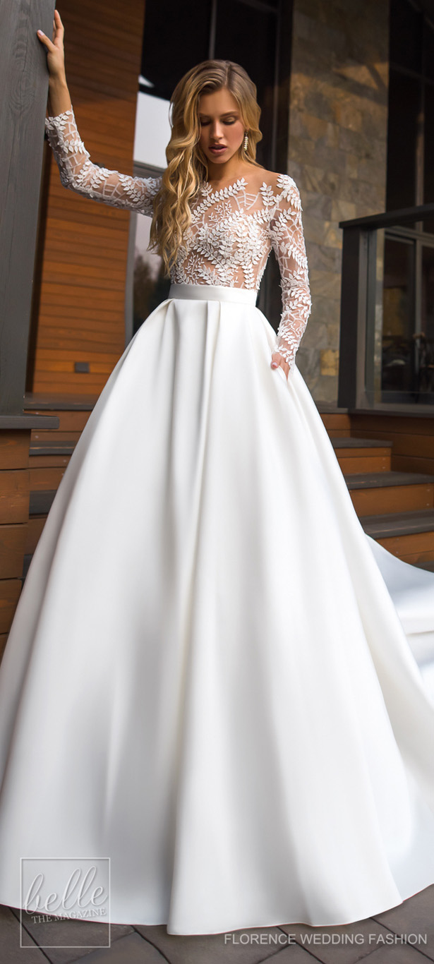 Gorgeous Beach Wedding Dresses A Line Lace Applqiues Button Back Satin Skirt Country Wedding Dress Custom Made Long Sleeve Bridal Gowns