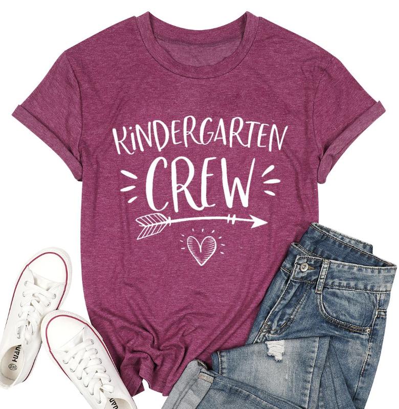 Kindergarten Crew Letter Print Arrow Heart Graphic Short Sleeve Teacher Tshirts Printed Tops Tee Summer Female T shirt Women Top, Blue
Kindergarten Crew Letter Print Arrow Heart Graphic Short Sleeve Teacher Tshirts Printed Tops Tee Summer Female T shirt Women Top, Blue
