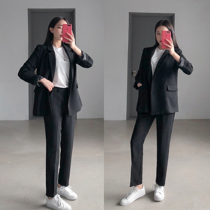 2 piece set women new double-breasted suit jacket fashion OLprofessional female casual jacket with nine-point pants women's suit
2 piece set women new double-breasted suit jacket fashion OLprofessional female casual jacket with nine-point pants women's suit