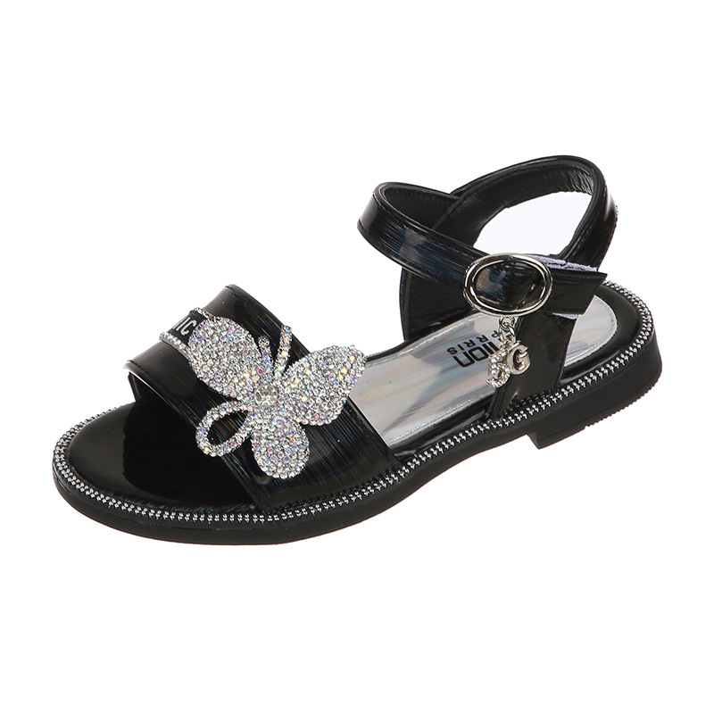 Casual Soft Beach Shoes Medium Big Kids Girls Leather Flats Summer Children's Butterfly With Rhinestone Princess Beach Sandals, Black
Casual Soft Beach Shoes Medium Big Kids Girls Leather Flats Summer Children's Butterfly With Rhinestone Princess Beach Sandals, Black