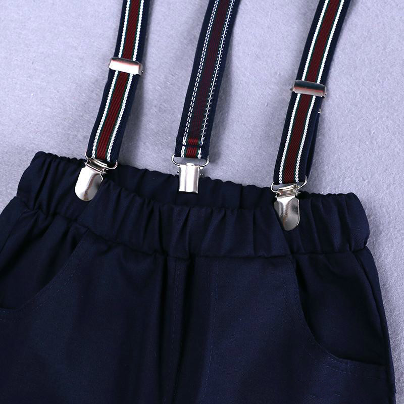 Discount Boy Clothing Set Gentleman Summer Fashion Blue Shirt + Shorts Baby Clothes Suit For Wedding Party Boy Formal Set