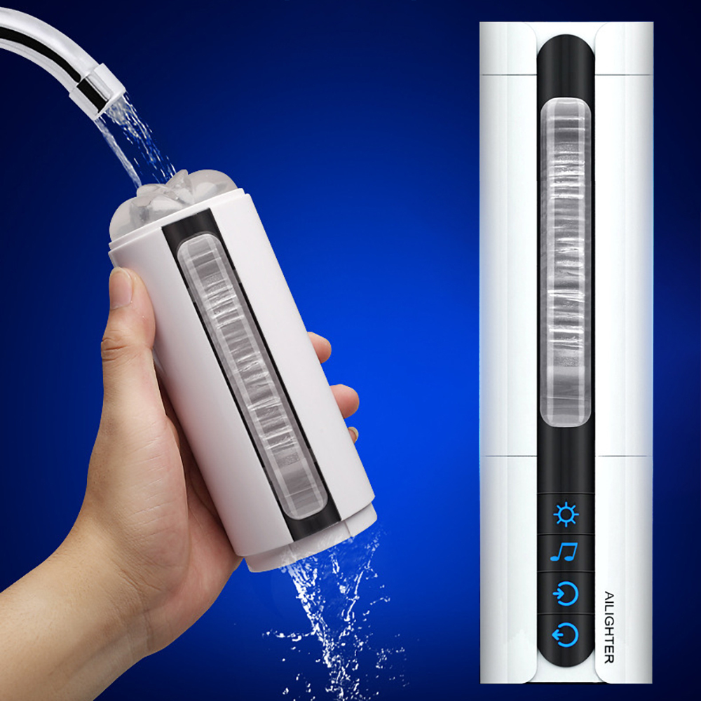 OLO Intelligent Voice Heating Sucking Masturbation Cup Vibrating Oral Aircraft Cup Deep Throat Male Masturbators Sex Toy for Man T200327