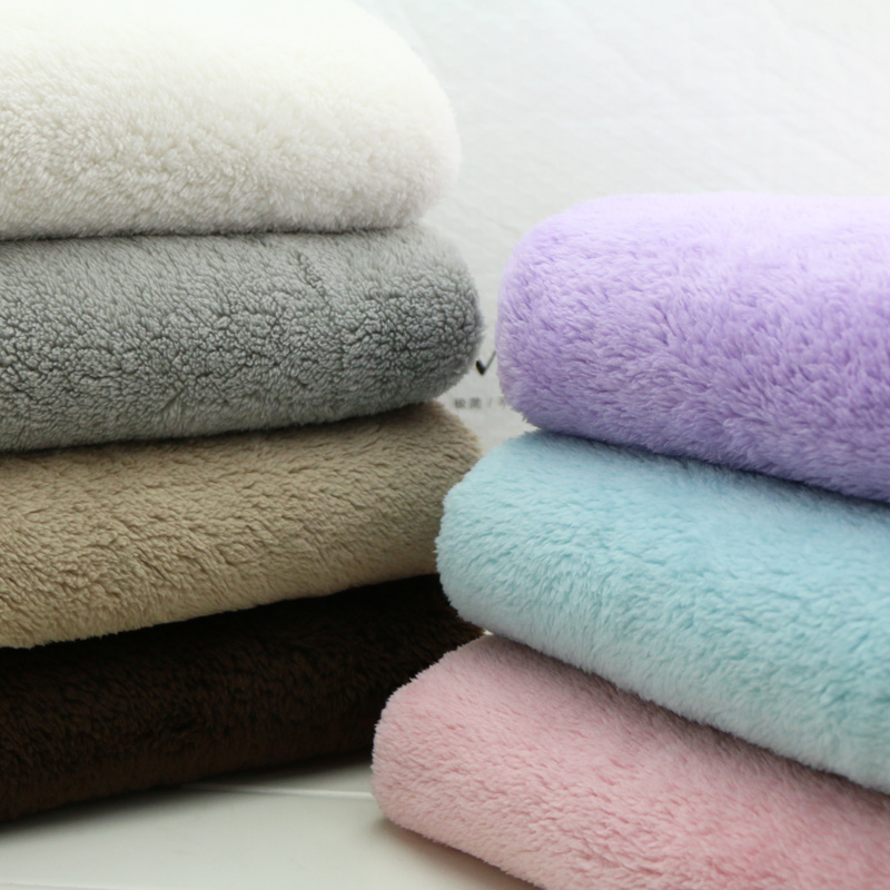 Thick Soft Warm Double Sides Coral Fleece Fabric Imitation Lamb Wool By the Half-Yard