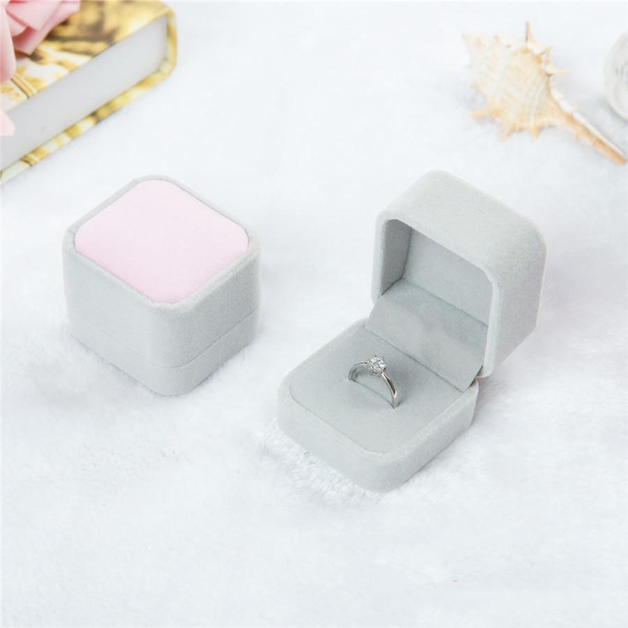 Fashion Velvet Jewelry Boxes cases For only Rings & Stud Earrings 12 color Jewelry Gift Packaging & Display Size 5cm*4.5cm*4cm