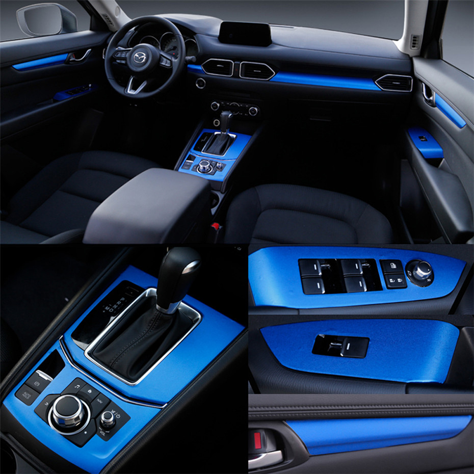 For Mazda cx-5 2017-2019 Interior Central Control Panel Door Handle 3D/5D Carbon Fiber Stickers Decals Car styling Accessorie