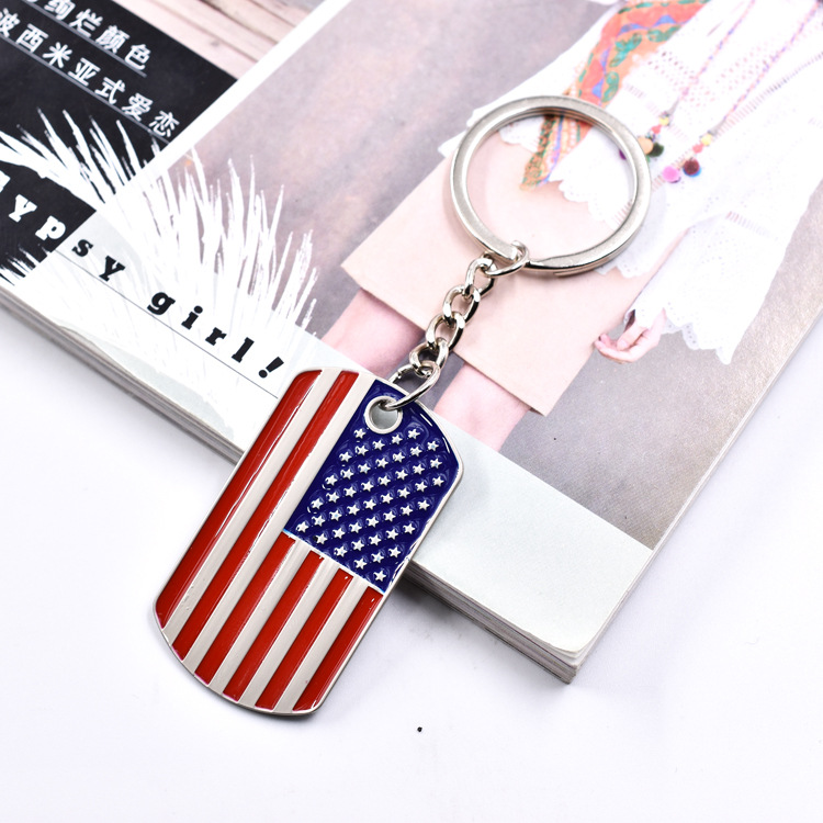 2pcs Keychain Stylish Unique Fashion Creative Union Jack Keychain Simple Keychain Country Flag American National Flag