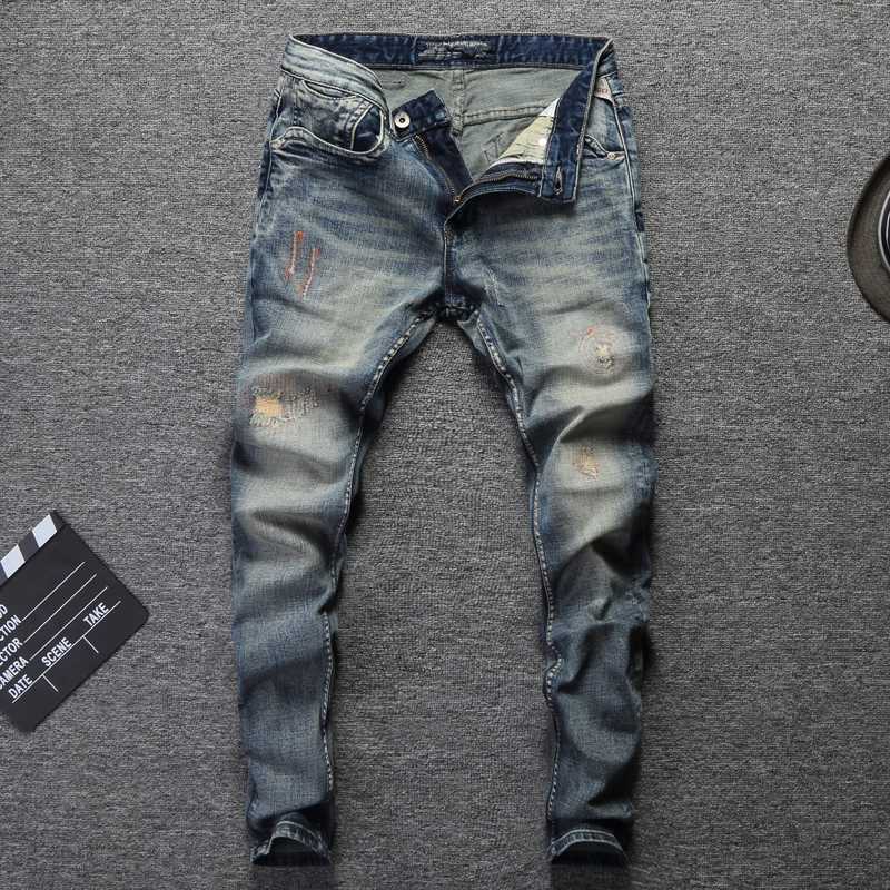 Fashion Designer Men Jeans Slim Fit Blue Color Cotton Denim Pants Ripped Jeans For Men Patch Design Classical homme
Fashion Designer Men Jeans Slim Fit Blue Color Cotton Denim Pants Ripped Jeans For Men Patch Design Classical homme