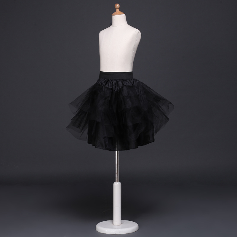 hot sale girls tutu skirt petticoats princess housemaid cosplay children tulle crinoline cheap white black kids pettiskirt for short dress