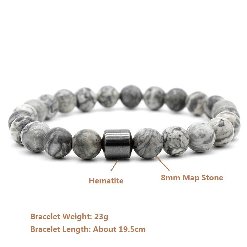 8mm Natural Stone Lava Stone Turquoise Tiger Eye Beads hematite Bracelet Diy Glamour Jewelry Bracelet Picasso couple Bangle Bracelet