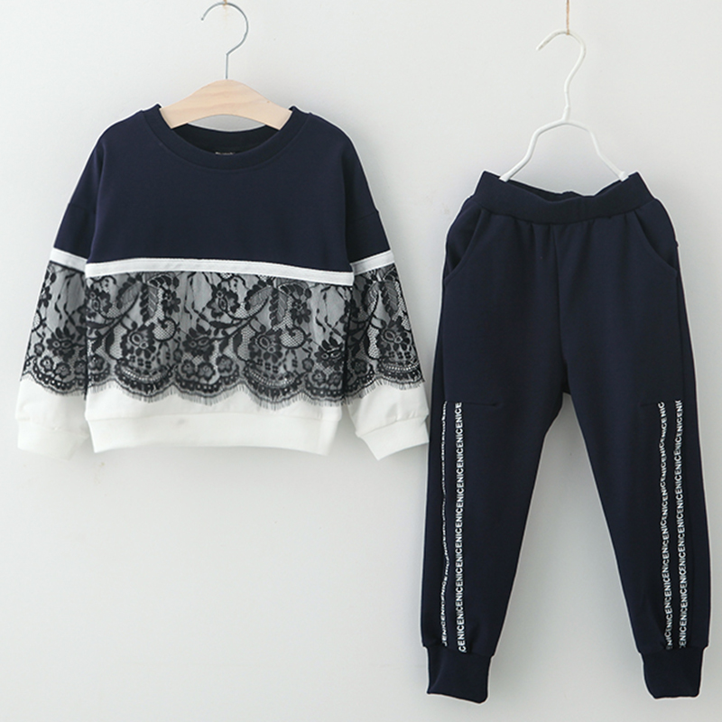 Girls Clothing Sets New Autumn Active girls clothes L Children Clothing Cartoon Print Sweatshirts+Pants Suit 3-7Y