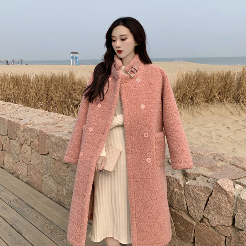Solid Lamb Woolen Blends Coat Women Winter Warm Thick Faux Fur Jackets Female Korean Simple Double-breasted Plus Size Wool Coat, Beige
Solid Lamb Woolen Blends Coat Women Winter Warm Thick Faux Fur Jackets Female Korean Simple Double-breasted Plus Size Wool Coat, Beige