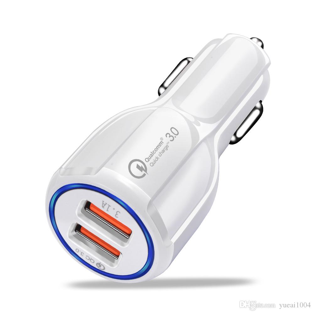 Car USB Charger Quick Charge 3.0 2.0 Mobile Phone Charger 2 Port USB Fast Car Charger for iPhone Samsung Tablet Car-Charger от DHgate WW