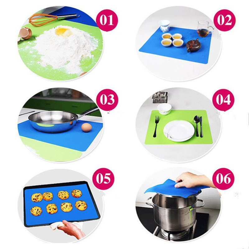 40x30cm Food Grade Silicone Mats Baking Liner Silicone Oven Mat Heat Insulation Pad Waterproof Bakeware Kids Table Placemat