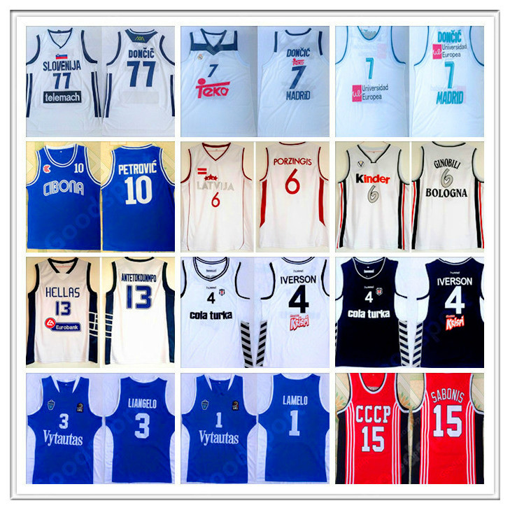 Greece Doncic Antetokounmpo Jerseys Bologna Ginobili Latvija Kristaps Porzingis CCCP Sabonis Turka Iverson Petrovic LAINGELO LAMELO SPORT
Greece Doncic Antetokounmpo Jerseys Bologna Ginobili Latvija Kristaps Porzingis CCCP Sabonis Turka Iverson Petrovic LAINGELO LAMELO SPORT