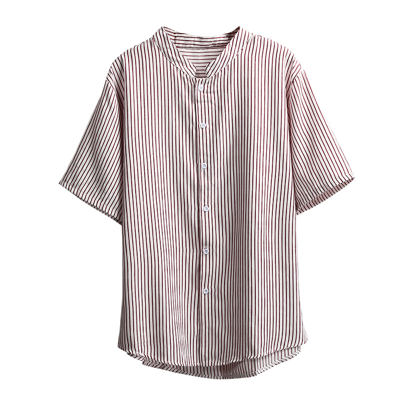 Men Striped Print Summer Blouse and Shirts Large Size Stand Collar Short Sleeves Tunic Streetwear Buttons Front Casual Tees Tops, Black
Men Striped Print Summer Blouse and Shirts Large Size Stand Collar Short Sleeves Tunic Streetwear Buttons Front Casual Tees Tops, Black
