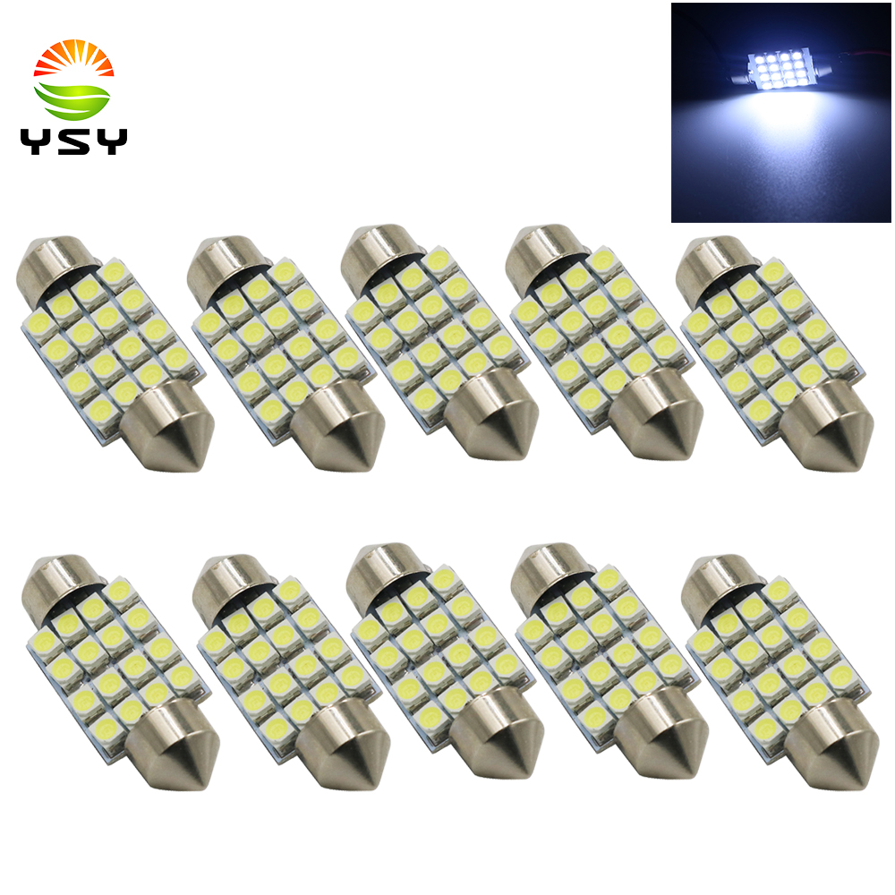 YSY 50x Festoon C5W led 36mm 39mm 41mm 31mm 1210 SMD 16LED White 12V Dome light Auto Car Bulb Lamp Light, As pic
YSY 50x Festoon C5W led 36mm 39mm 41mm 31mm 1210 SMD 16LED White 12V Dome light Auto Car Bulb Lamp Light, As pic
