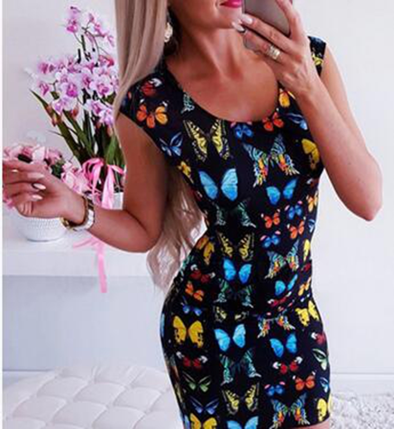 Wholesale fashion explosion models women's sexy round neck printed waist bag hip dress, Photo color
Wholesale fashion explosion models women's sexy round neck printed waist bag hip dress, Photo color