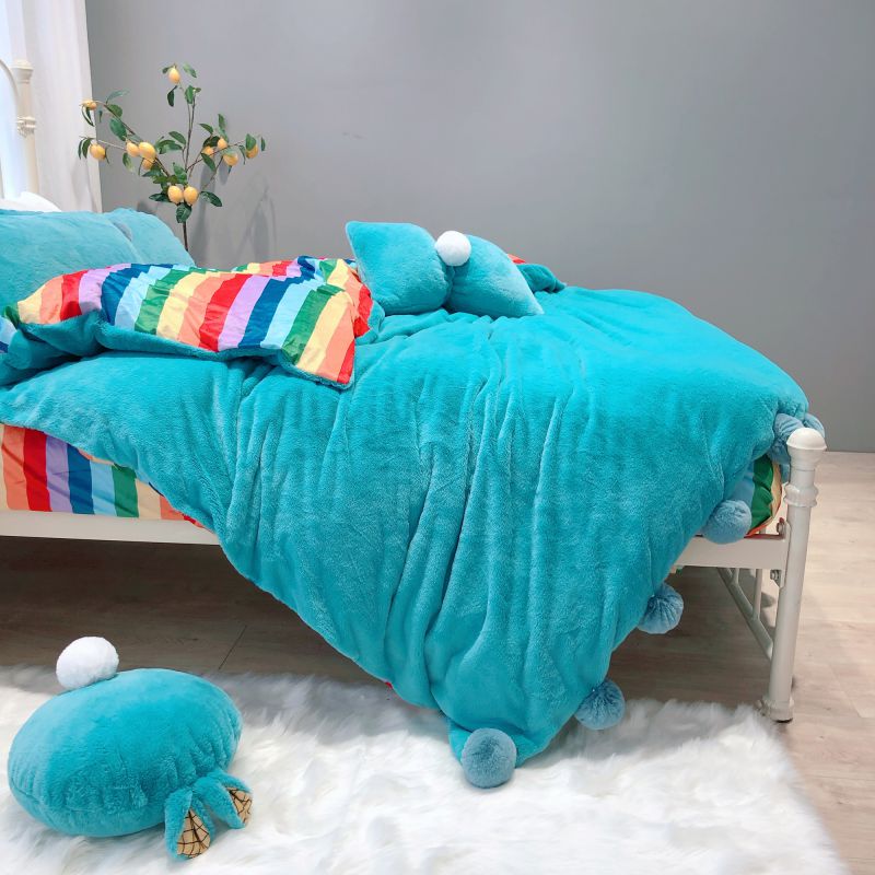 Sky Blue White Pink Seven Rainbow Winter Warm Flannel Velvet Fleece Princess Girl Bedding set Duvet Cover Bed Sheet Pillowcases
Sky Blue White Pink Seven Rainbow Winter Warm Flannel Velvet Fleece Princess Girl Bedding set Duvet Cover Bed Sheet Pillowcases