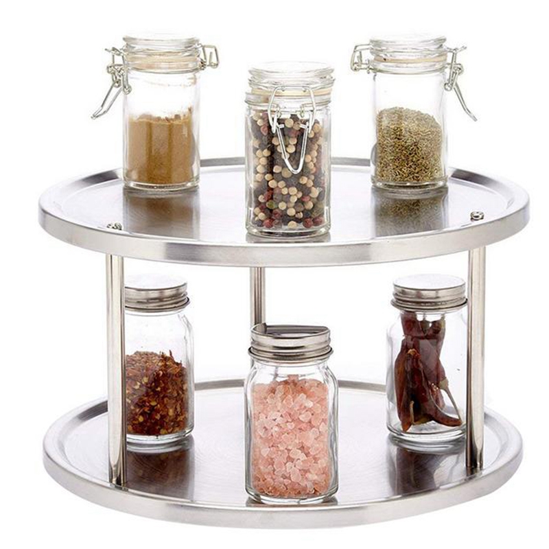 Spice Rack Stainless Steel Organizer Tray 360 Degree Turntable Rotating 2 Stand For Dining Table Kitchen Counters Cabinets
Spice Rack Stainless Steel Organizer Tray 360 Degree Turntable Rotating 2 Stand For Dining Table Kitchen Counters Cabinets