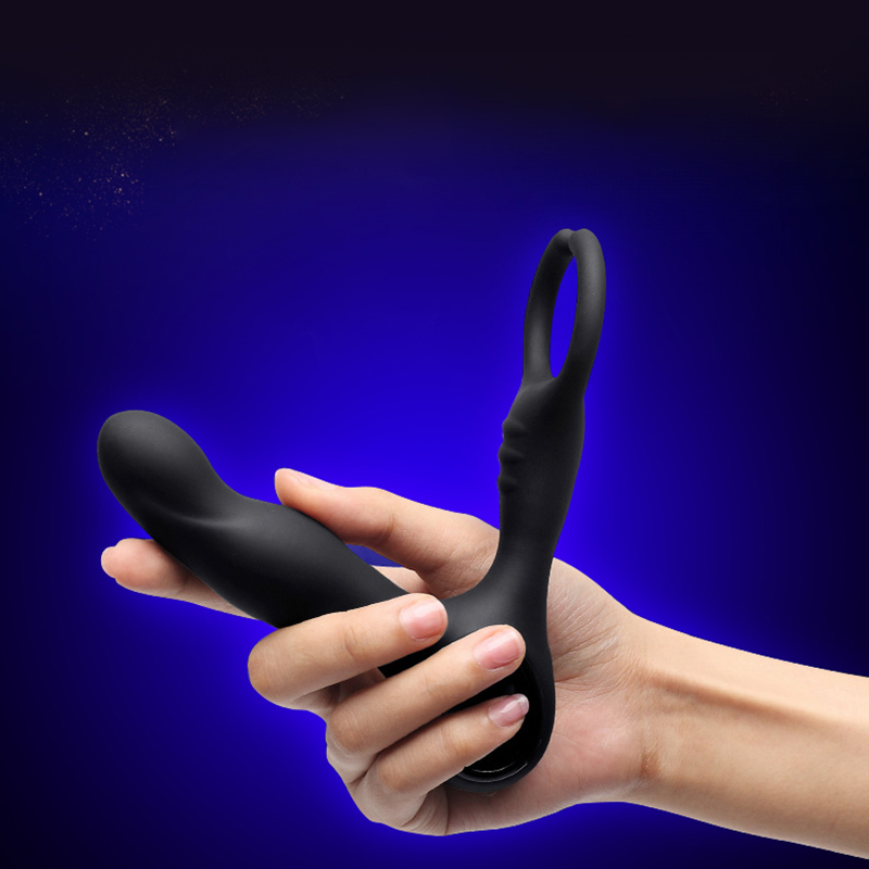 Male Prostate Massage Dildo Vibrator with Ring On Penis Remote Control G-spot Butt Anal Vibrator Sex Toys Masturbator for Men Y191218