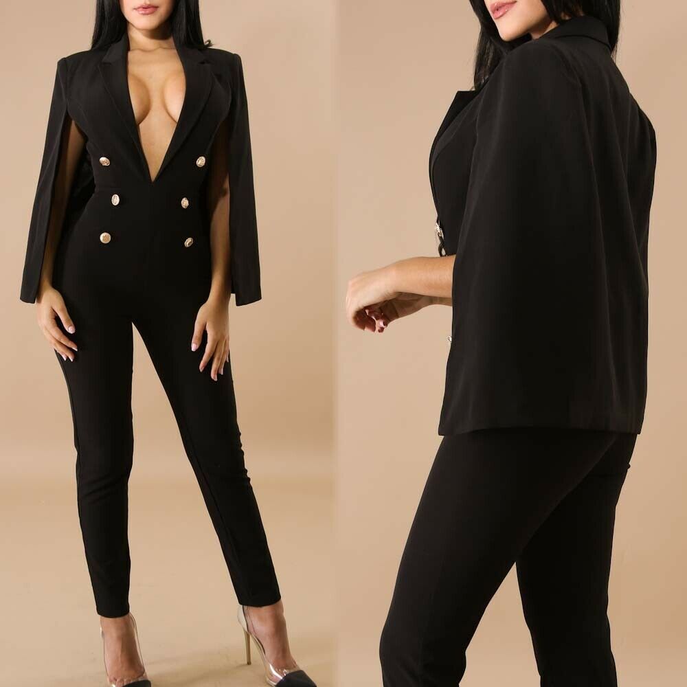 Sexy Women Ladies V Neck 2 Pieces Business Pants Suits Double Breasted Custom Made Mother's Dress Formal Evening Wear Tuxedos(Jacket+Pants)