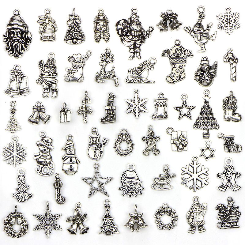 50Pcs Antique Silver DIY Christmas Pendant Charms For Necklace Bracelet Jewelry Decoration Delicate Ornament
50Pcs Antique Silver DIY Christmas Pendant Charms For Necklace Bracelet Jewelry Decoration Delicate Ornament