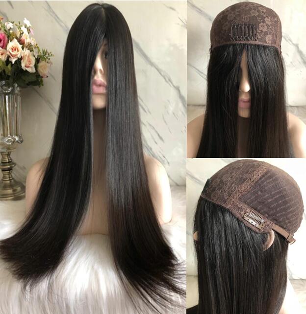 Kosher Wigs 12A Black Color #1b Finest Chinese Virgin Human Hair Silky Straight 4x4 Silk Top Base Jewish Wig Fast Free Shippin