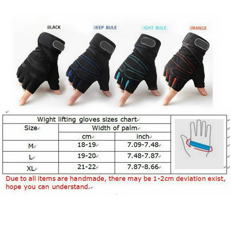 M-XL Gym Gloves Heavyweight Sports Exercise Weight Lifting Gloves Body Building Training Sport Fitness