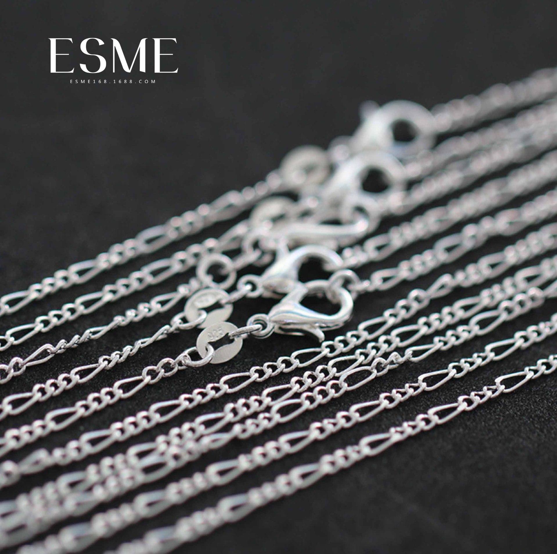 10pcs/Lot 2mm Figaro Chain 925 Sterling Silver Jewelry Necklace Chains with Lobster Clasps Size 16 18 20 22 24 26 28 30 Inch