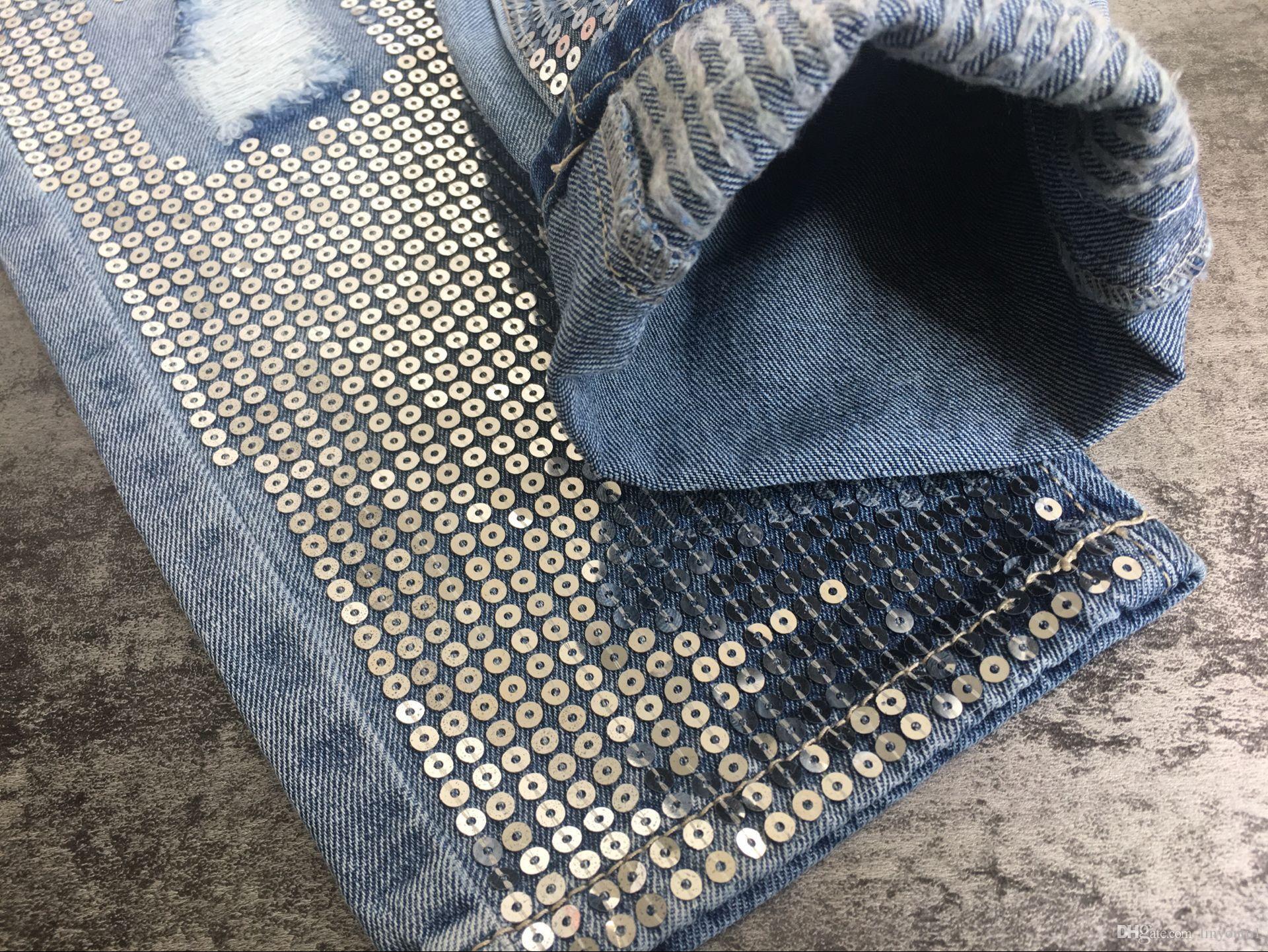 2020 Vintage Sequins Mom Jeans Boyfriend Ripped Jeans For Women Skinny Jeans Woman High Wais Denim Loose Large Sizes Female