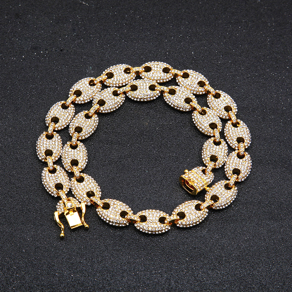 Mens New Gold Plated Iced Out Diamond Hip Hop Coffee Beans Cuban Link Chain Necklace Personalized Jewelry Miami Rapper Chains Gifts for Guys, Silver
Mens New Gold Plated Iced Out Diamond Hip Hop Coffee Beans Cuban Link Chain Necklace Personalized Jewelry Miami Rapper Chains Gifts for Guys, Silver