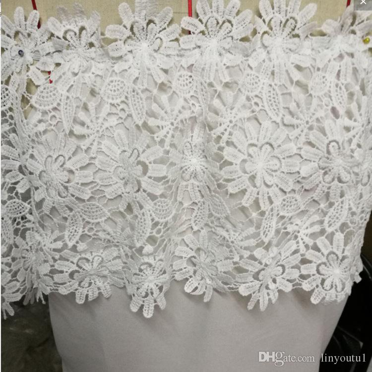 2020 Hot Fashion Women Summer Lace Crochet Off Shoulder Chiffon Shirt Casual Tops Blouse crop top women t shirt