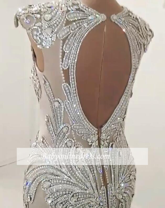 Luxurious Beadings Crystals Mermaid Wedding Dresses Sexy Hollow Out Backless Sleeveless Appliques Ruched Long Bride Wedding Gowns 2022 BC0502